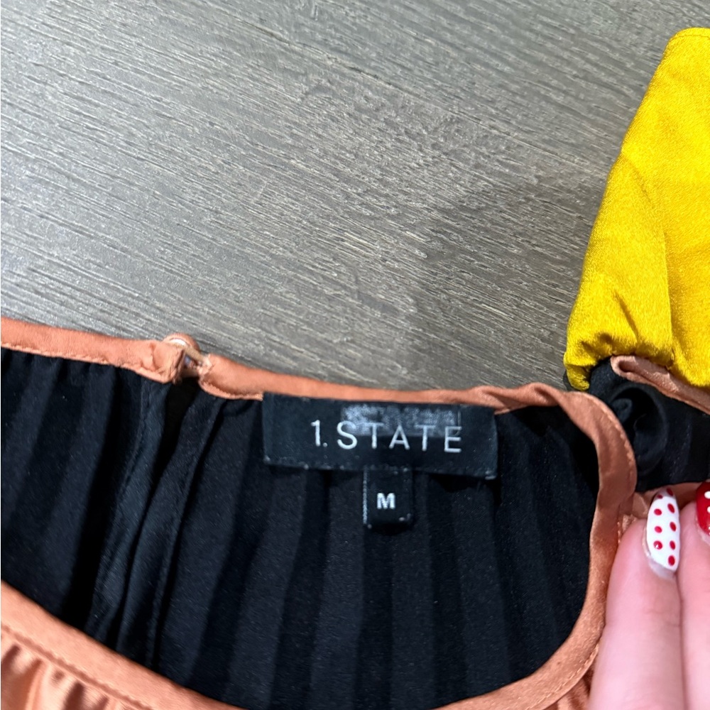 1 State Pleated Color Block Top - Picture 2 of 3